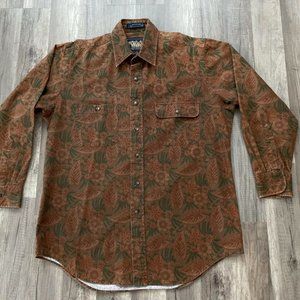 Vintage Men Ralph Lauren Chaps Floral Dress Shirt
